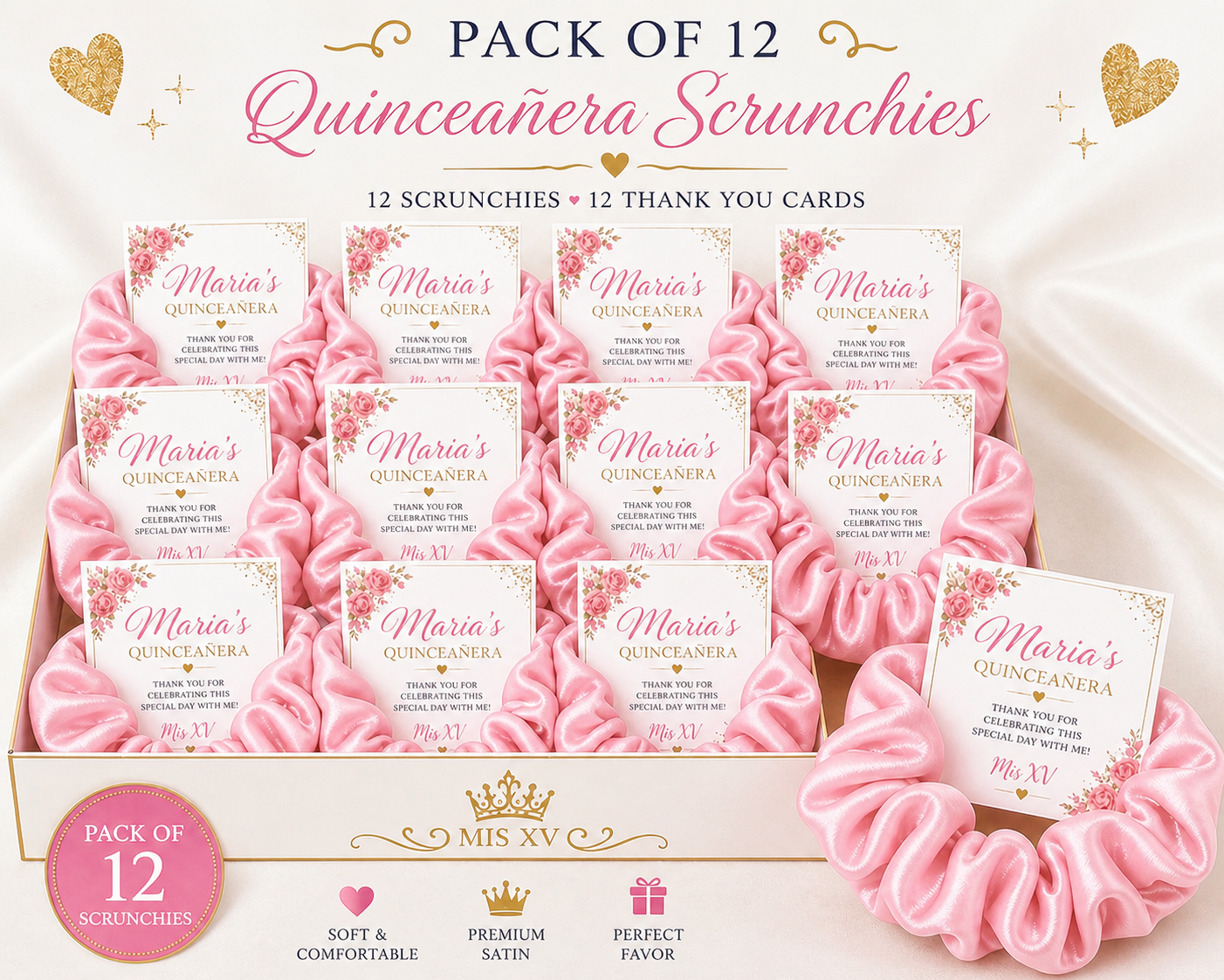 Blush Princess – Scrunchies Pack (12 pcs)