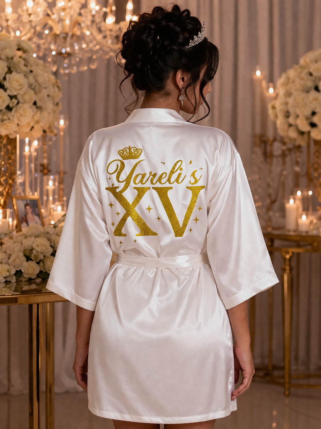Custom Quince Robe XV with name and Date