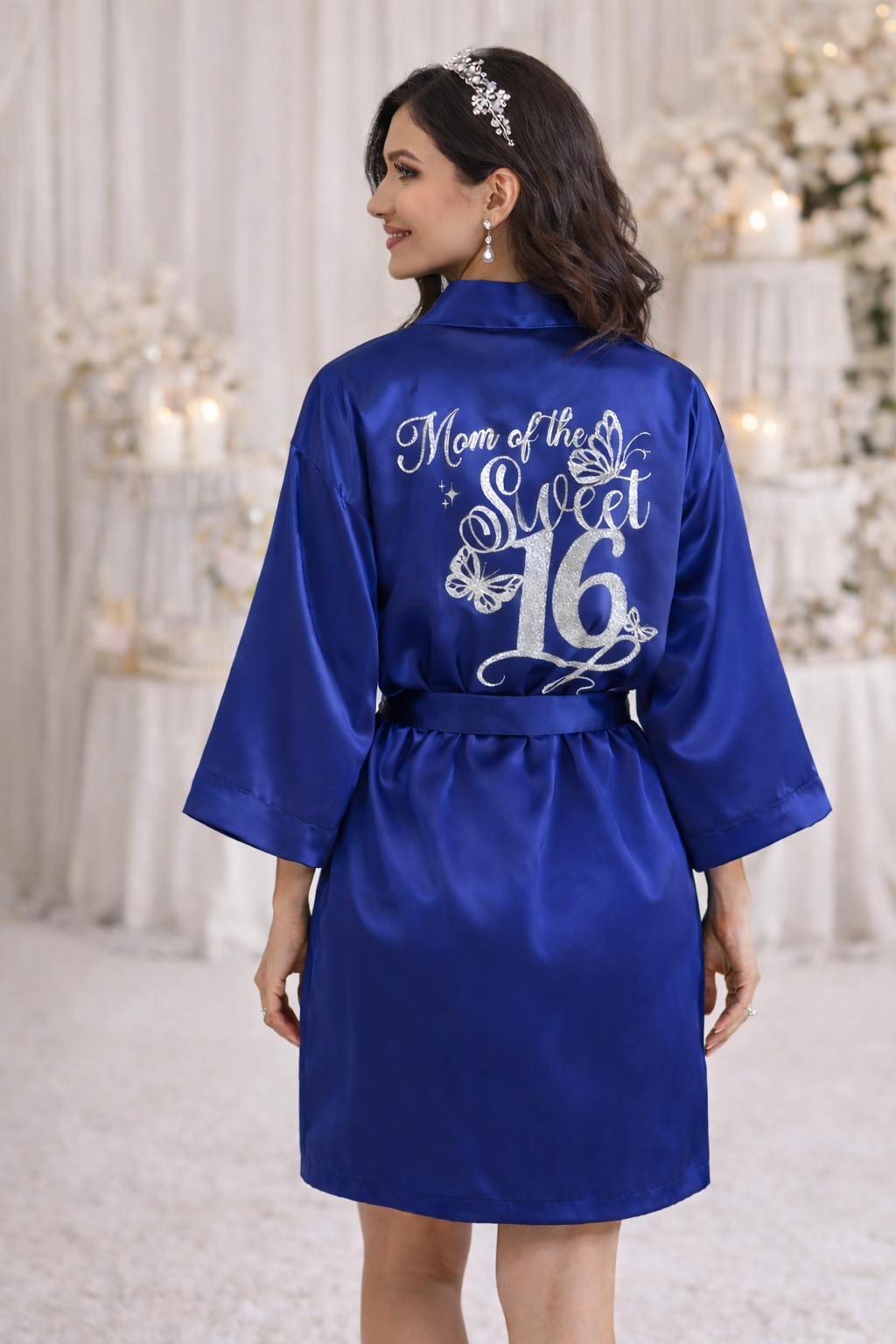 Personalized Robe with name  + Slippers Set – Sweet16 (Send the name to be personalized on the front)