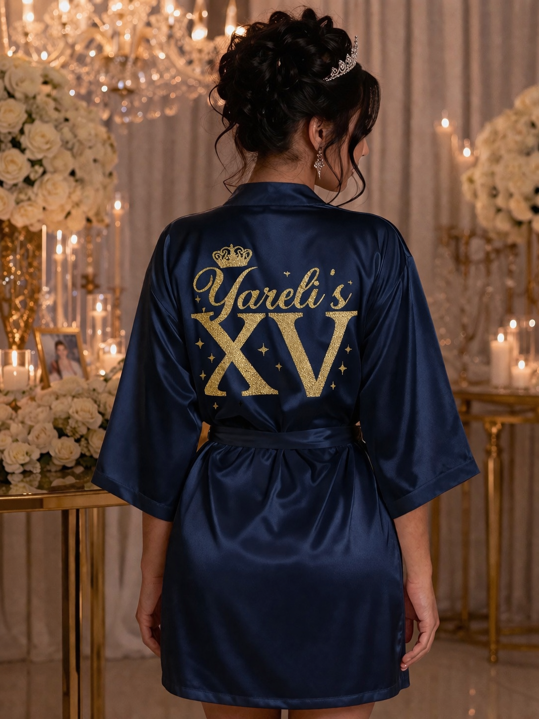 Custom Quince Robe XV with name and Date