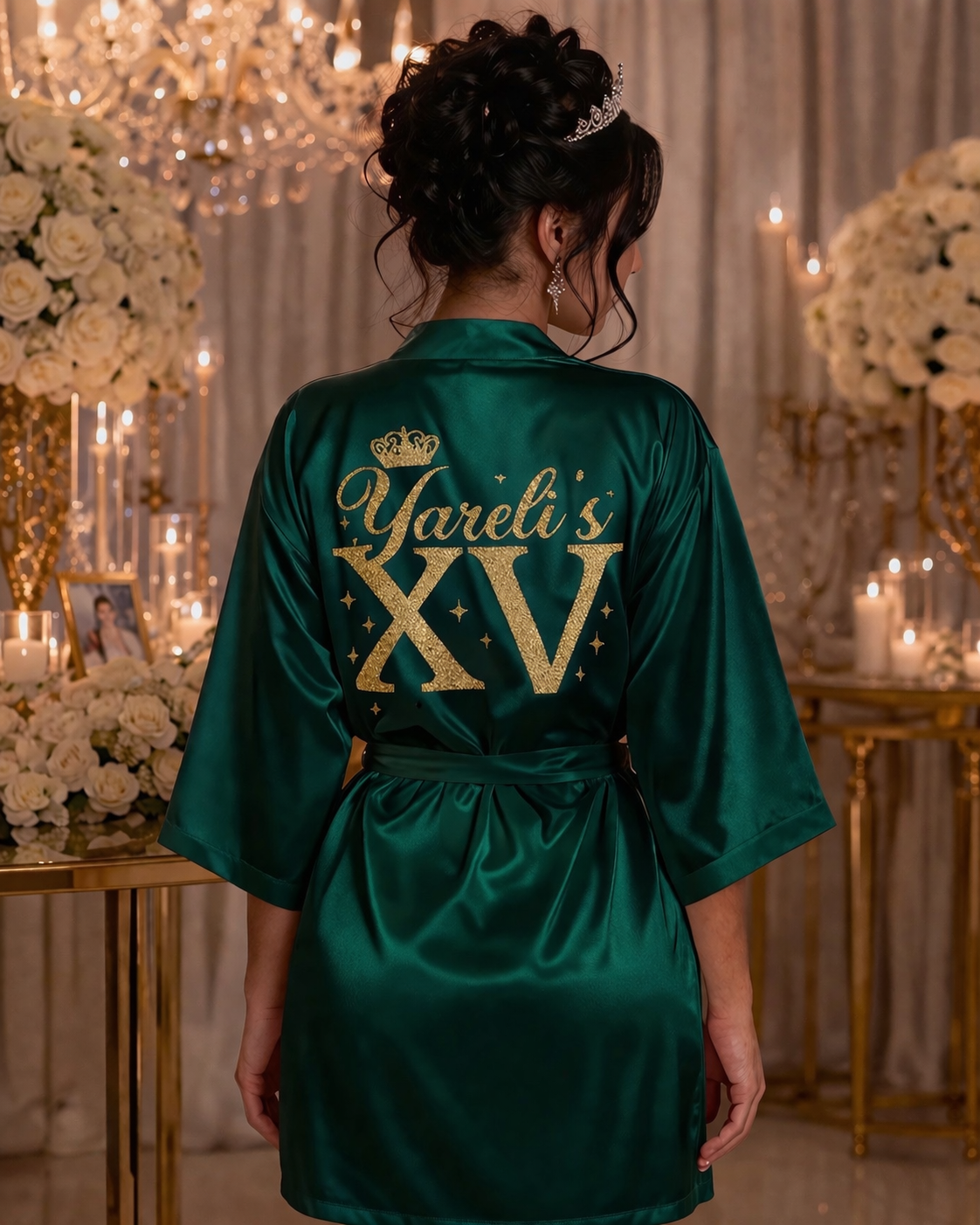 Custom Quince Robe XV with name and Date
