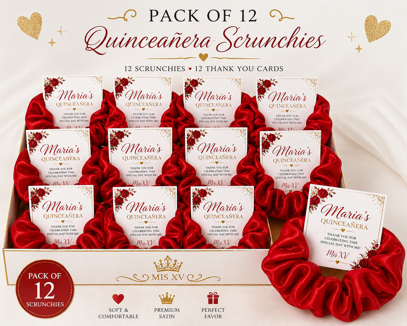 Blush Princess –  Scrunchies Pack (12 pcs)