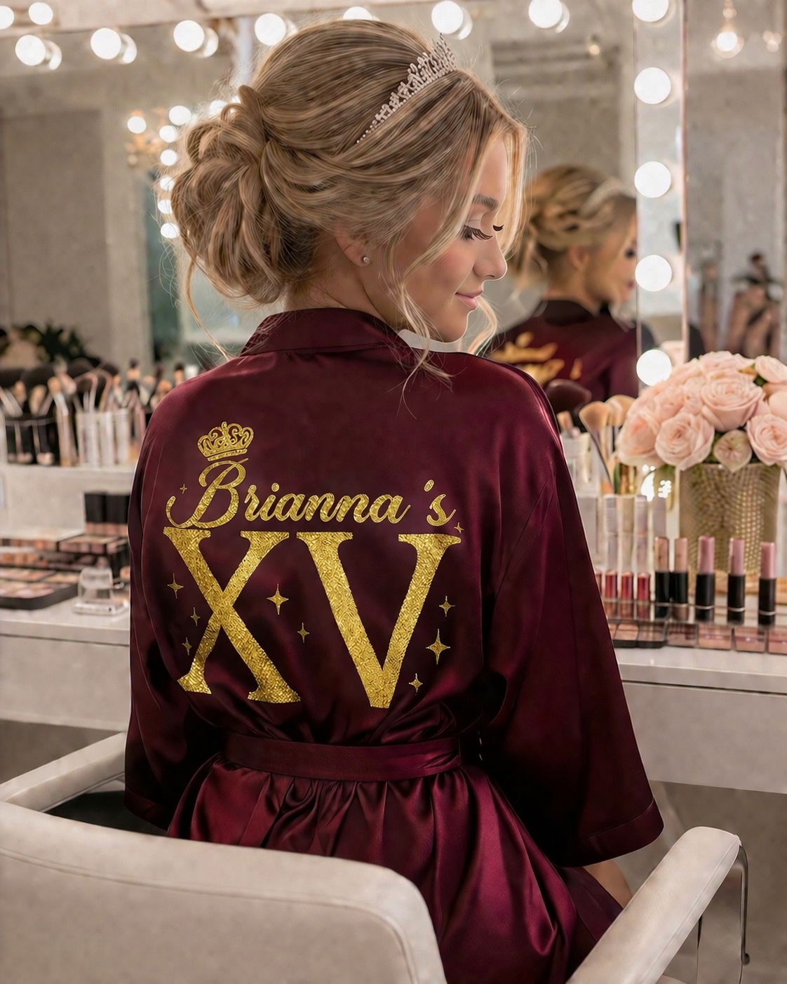 Custom Quince Robe XV with name and Date