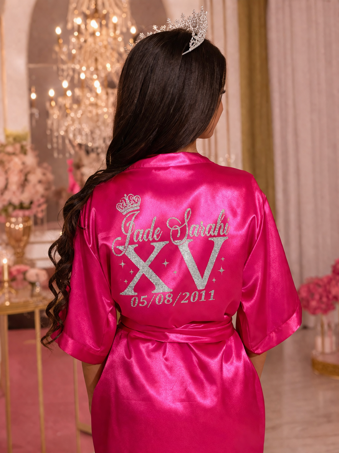 Custom Quince Robe XV with name and Date