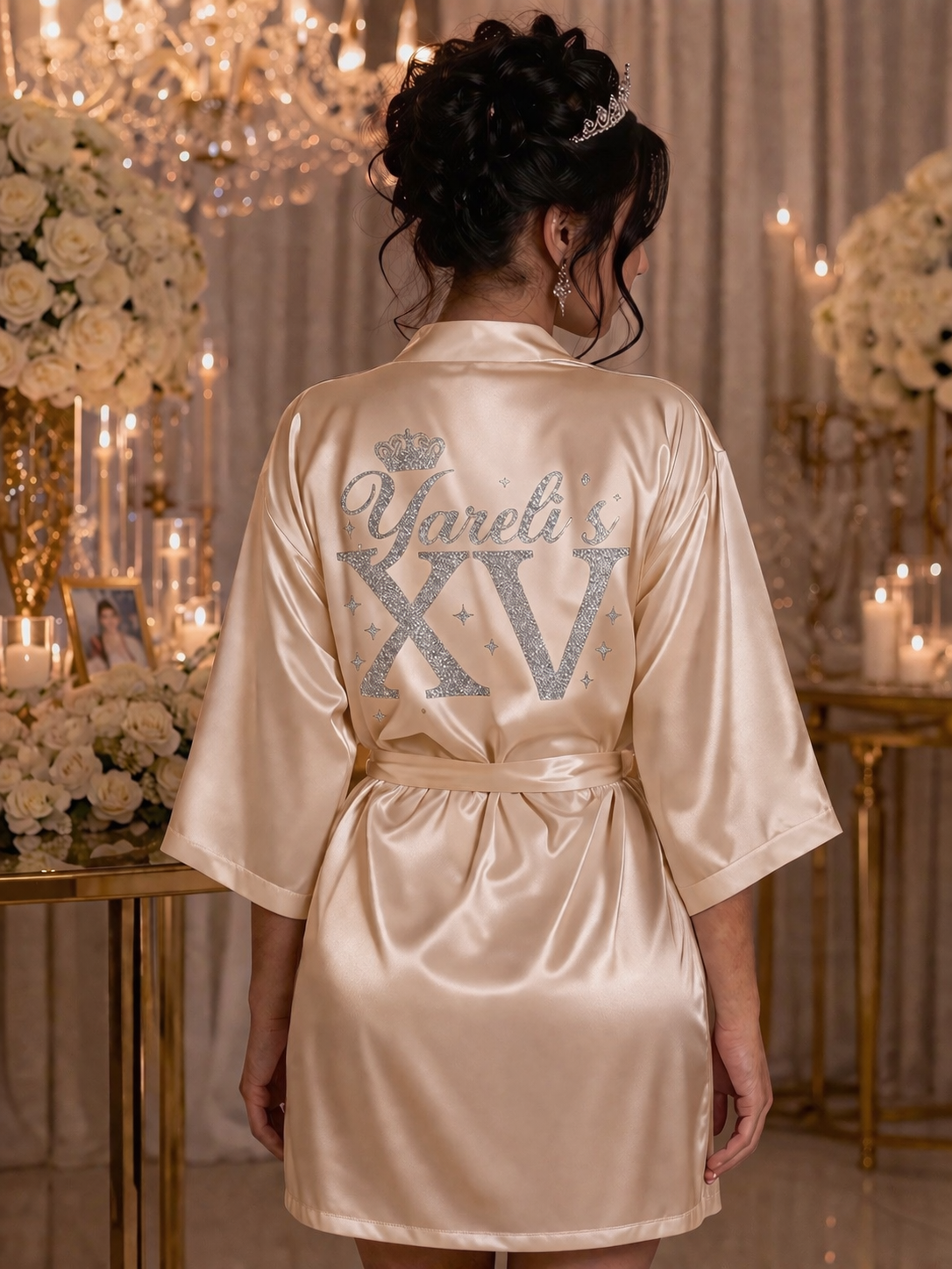 Custom Quince Robe XV with name and Date