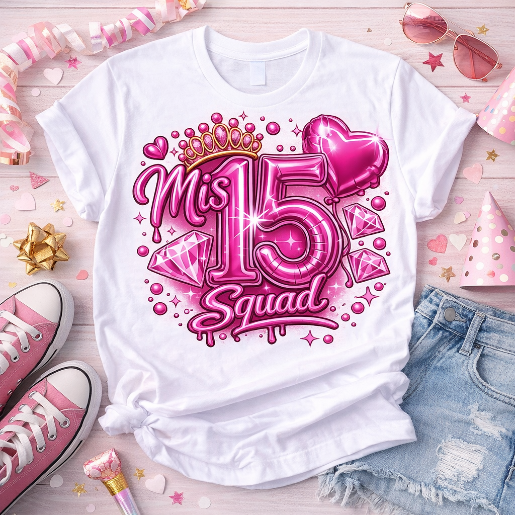 Mis 15 Custom Family and squad Shirts