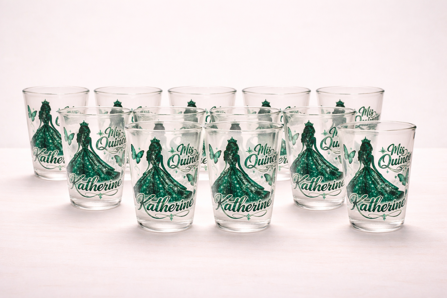 Personalized Quinceañera and Sweet 16 Shot Glasses – Set of 12