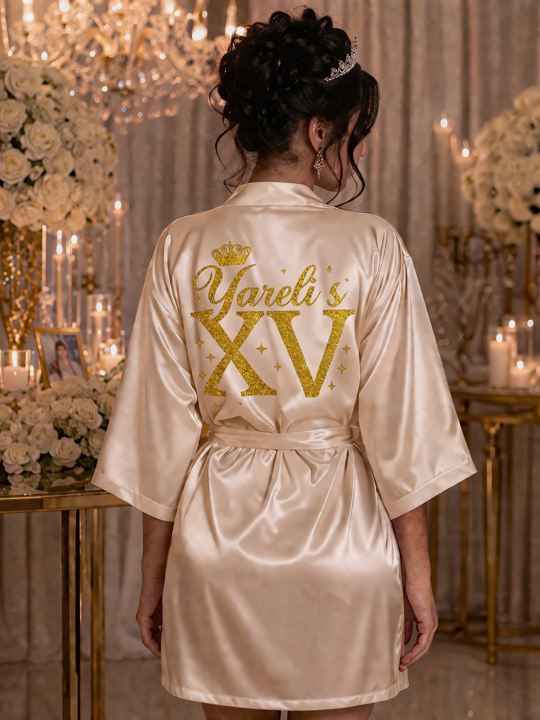 Custom Quince Robe XV with name and Date