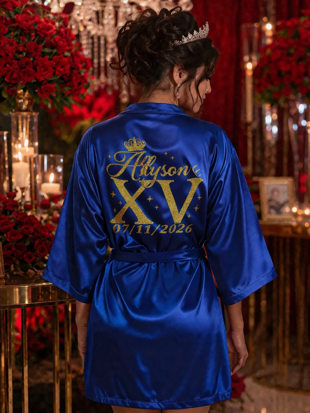 Custom Quince Robe XV with name and Date