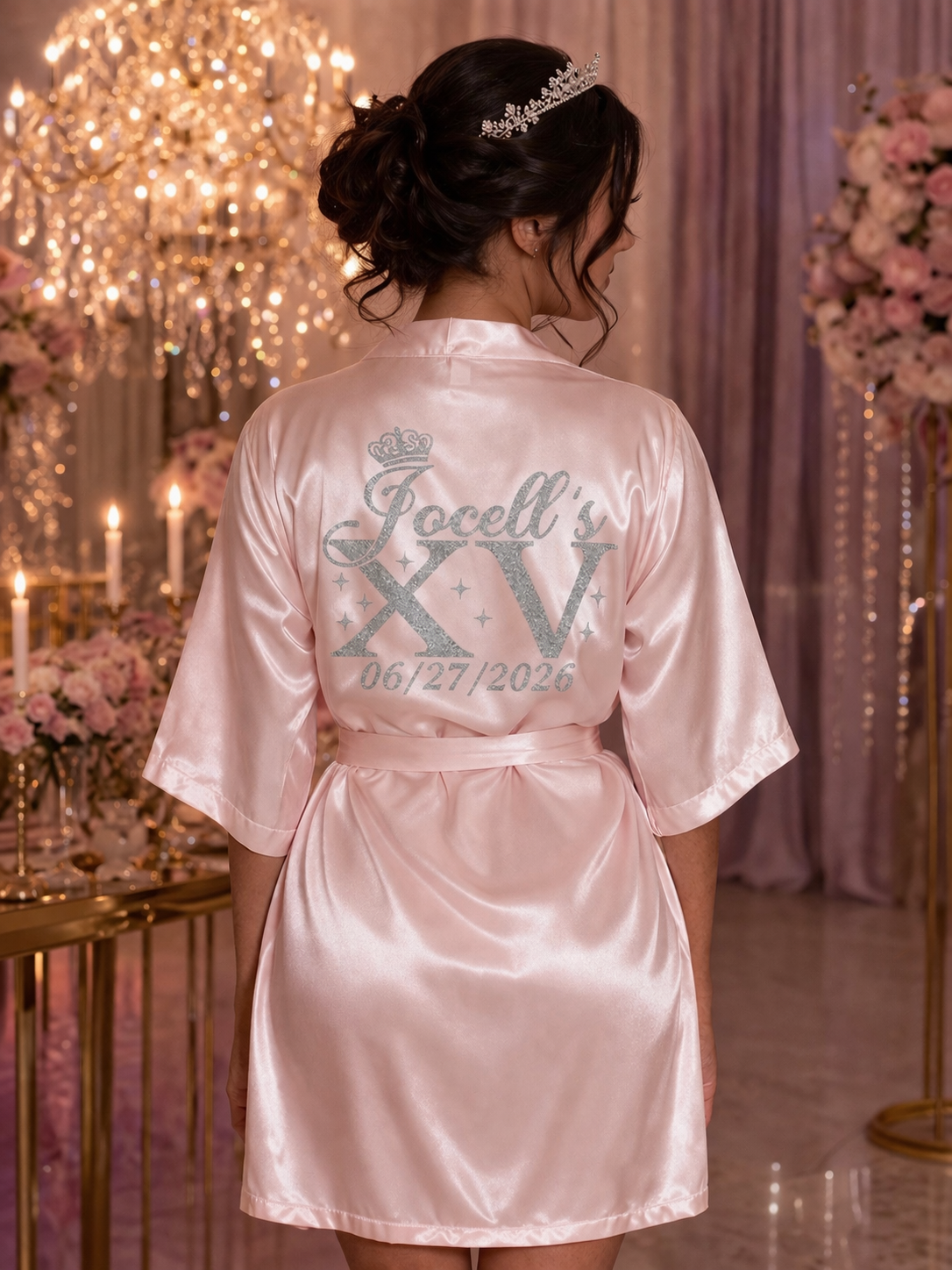 Custom Quince Robe XV with name and Date