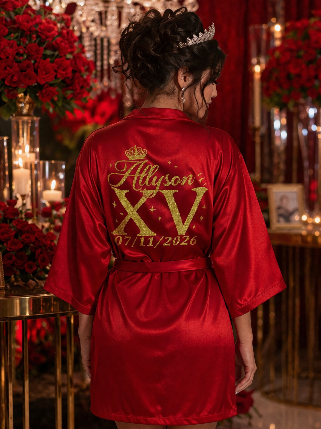 Custom Quince Robe XV with name and Date