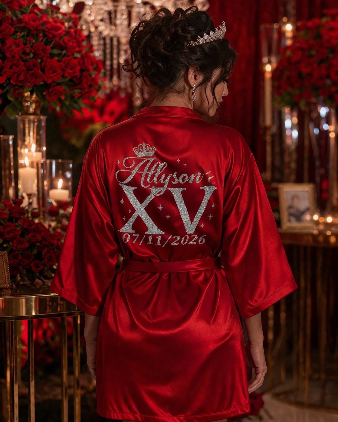 Custom Quince Robe XV with name and Date