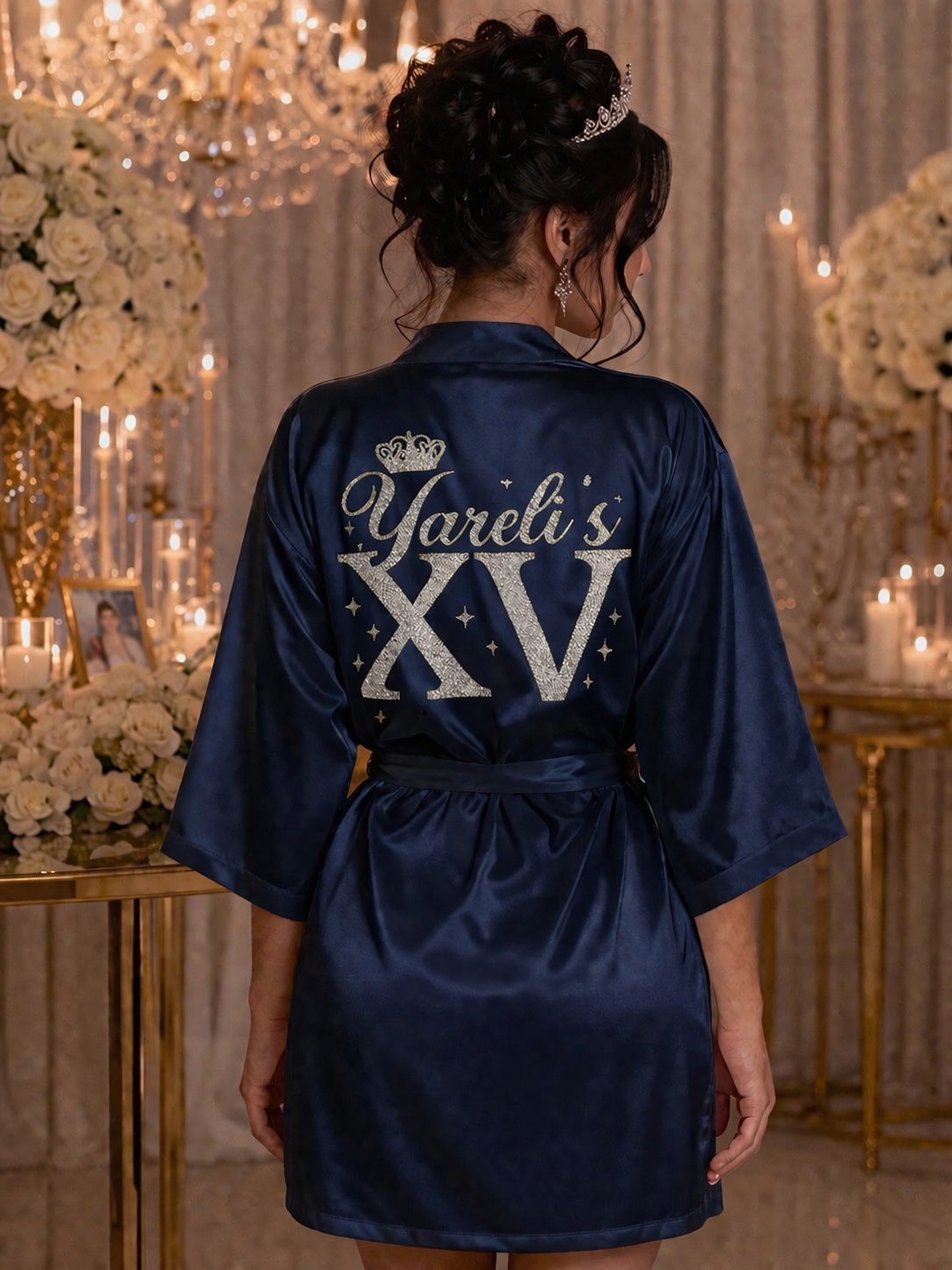 Custom Quince Robe XV with name and Date