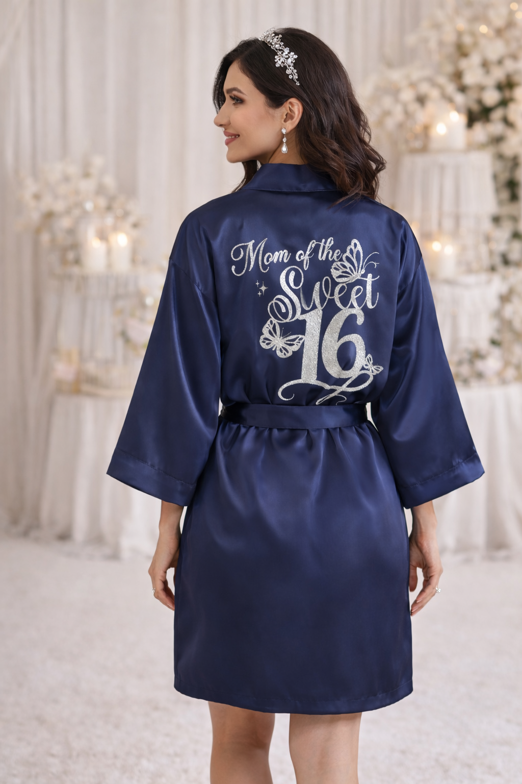 Personalized Robe with name  + Slippers Set – Sweet16 (Send the name to be personalized on the front)