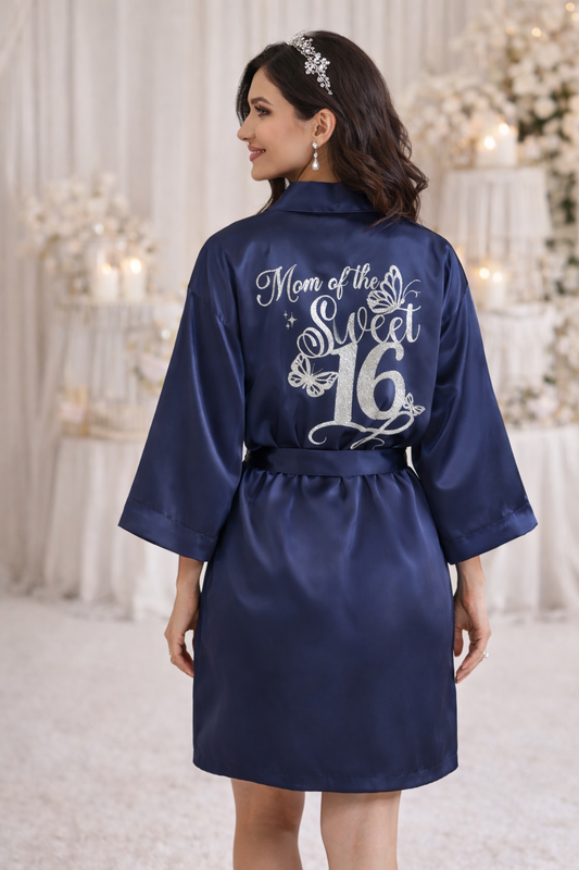 Personalized Robe with name  + Slippers Set – Sweet16 (Send the name to be personalized on the front)