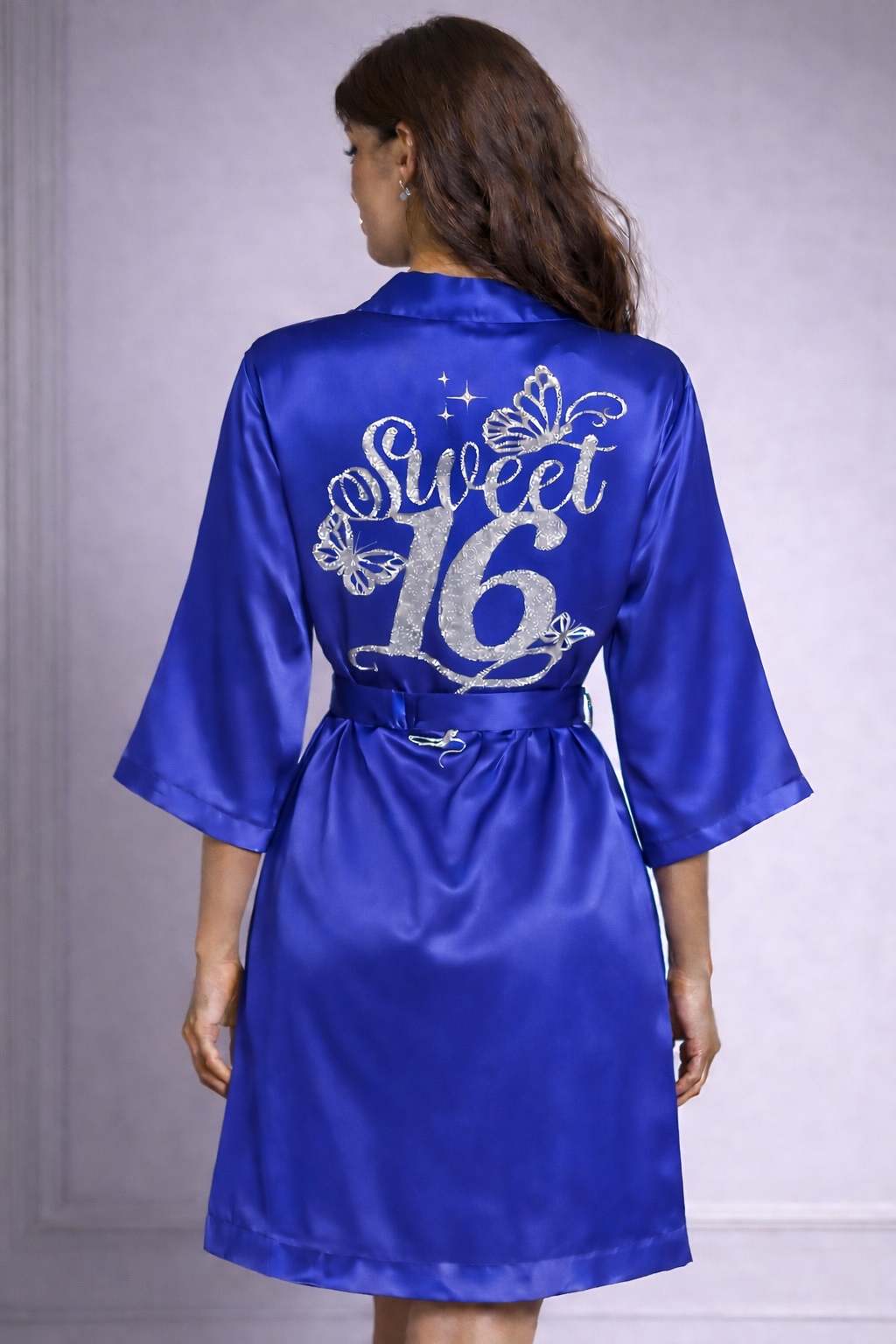 Personalized Robe with name  + Slippers Set – Sweet16 (Send the name to be personalized on the front)