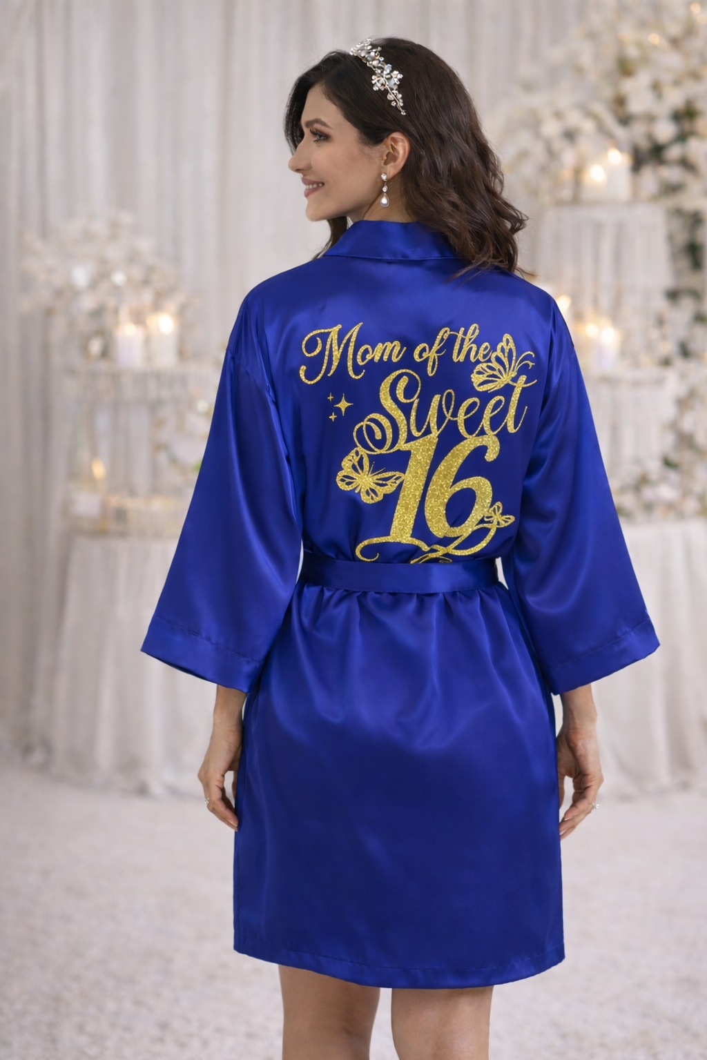 Personalized Robe with name  + Slippers Set – Sweet16 (Send the name to be personalized on the front)