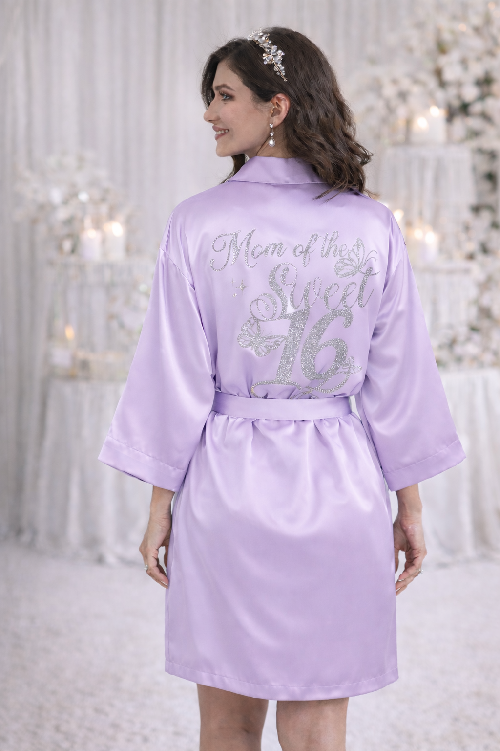 Personalized Robe with name  + Slippers Set – Sweet16 (Send the name to be personalized on the front)