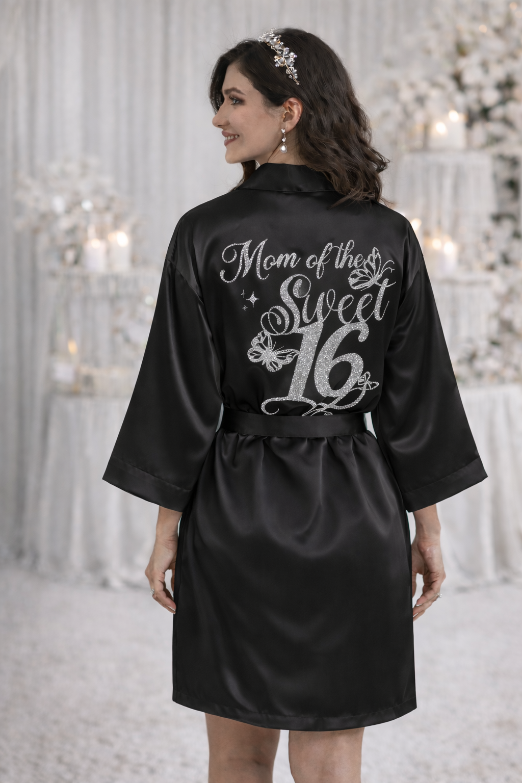 Personalized Robe with name  + Slippers Set – Sweet16 (Send the name to be personalized on the front)