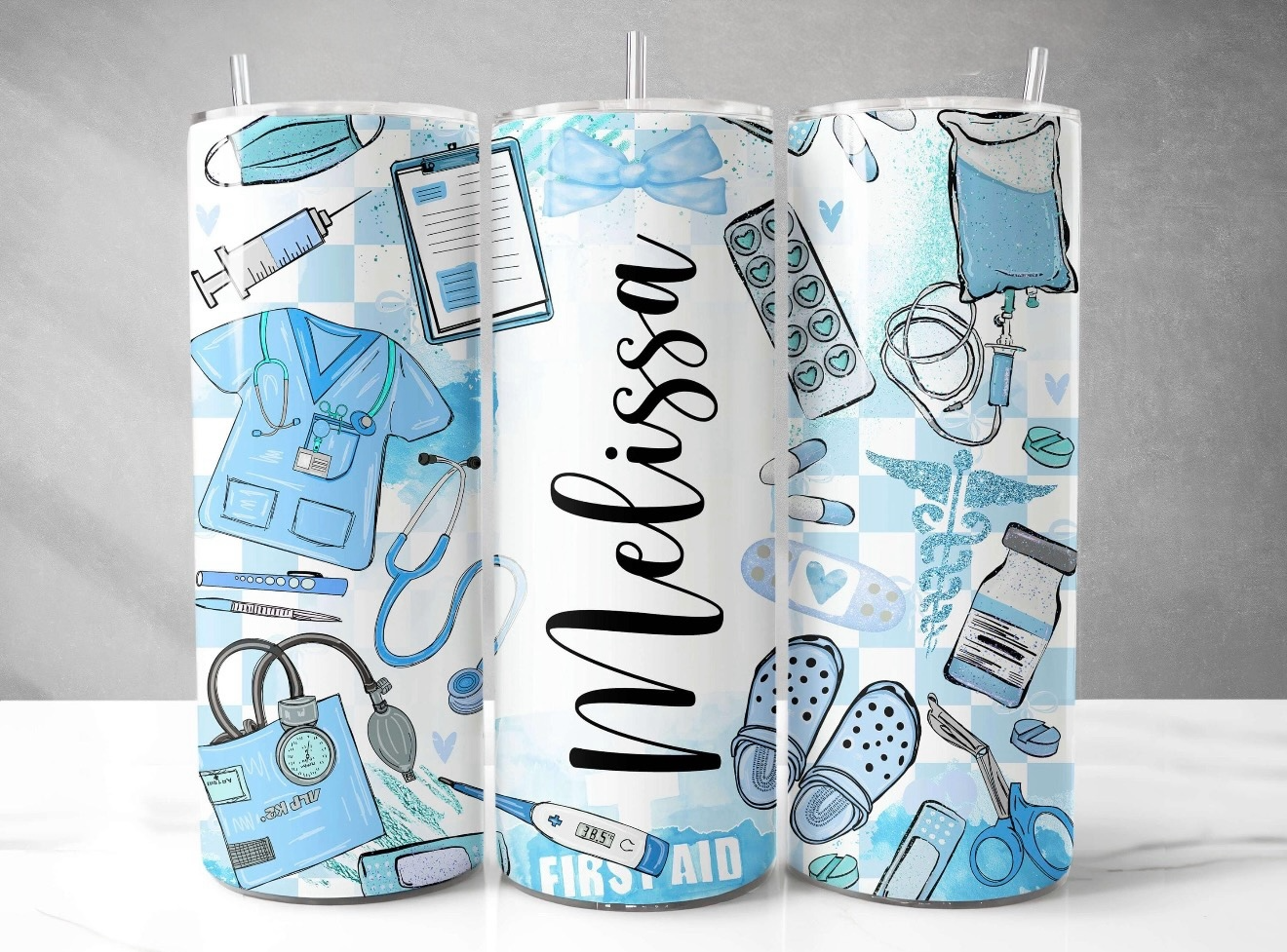 Blue Essentials – Personalized Nurse 20oz Tumbler