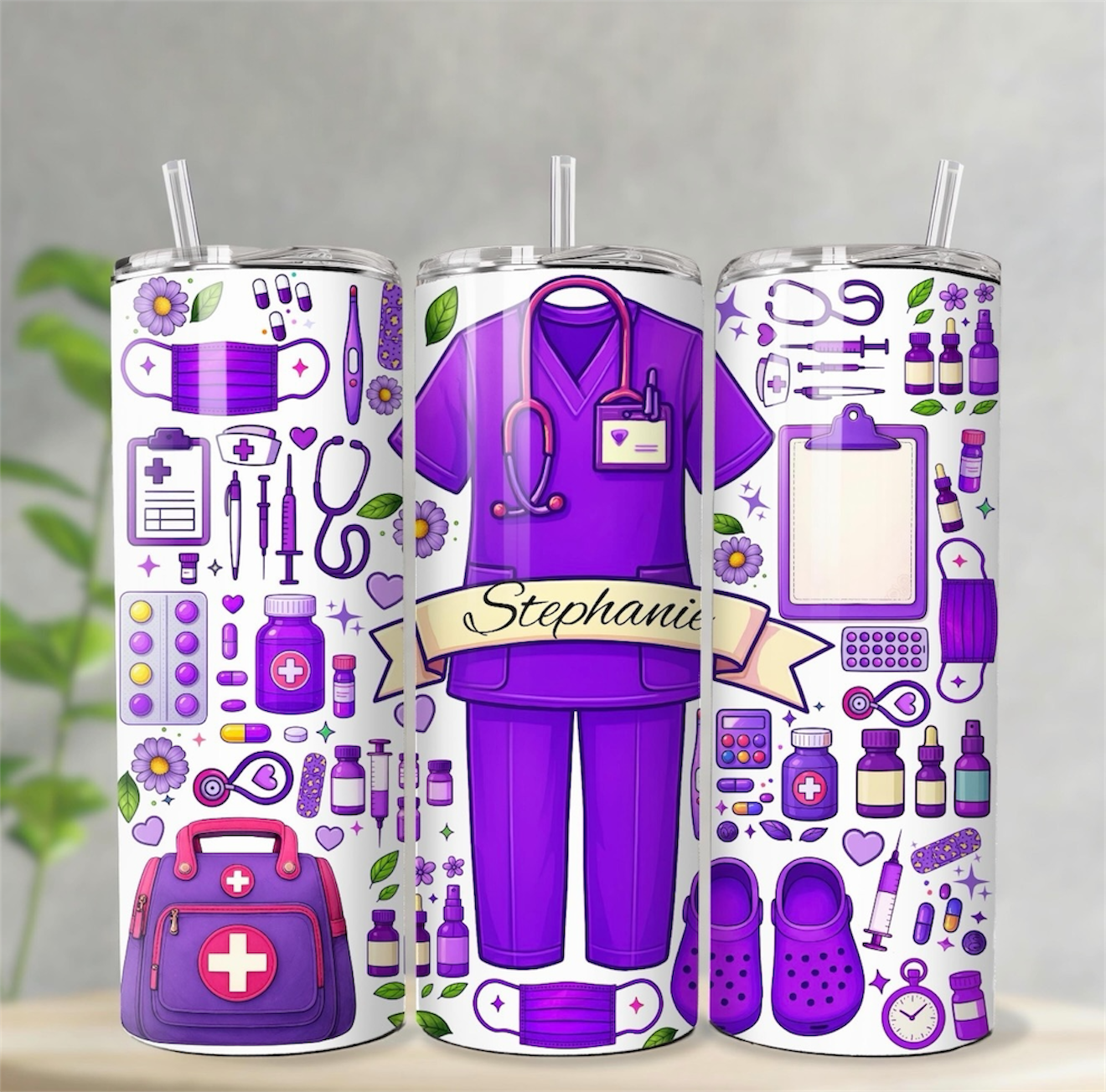Purple Care – Personalized Nurse 20oz Tumbler