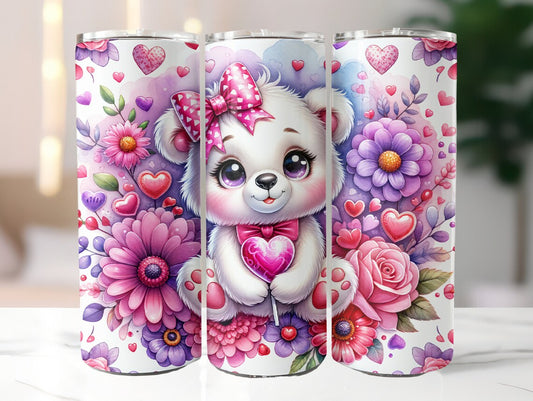Cute Teddy 20oz Stainless Steel Tumbler