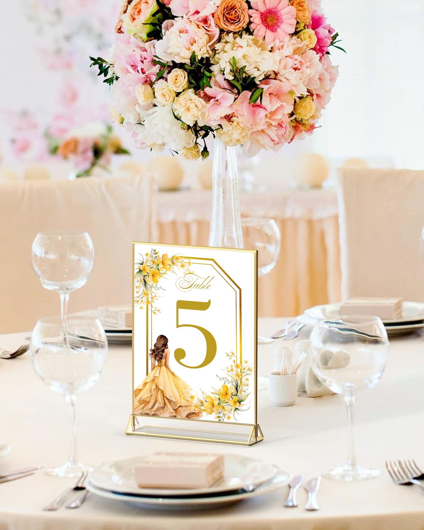 Table Number, Quinceañera, Sweet 16, Birthday